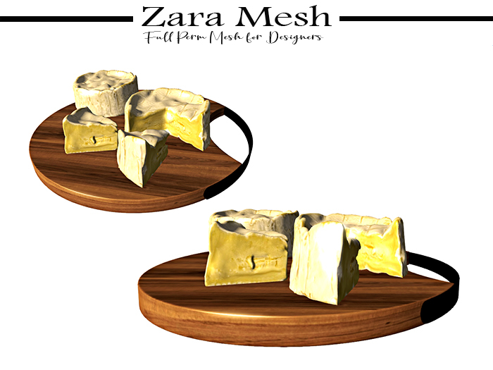 Second Life Marketplace Zara Mesh Food Cheese Board FULL PERM MESH